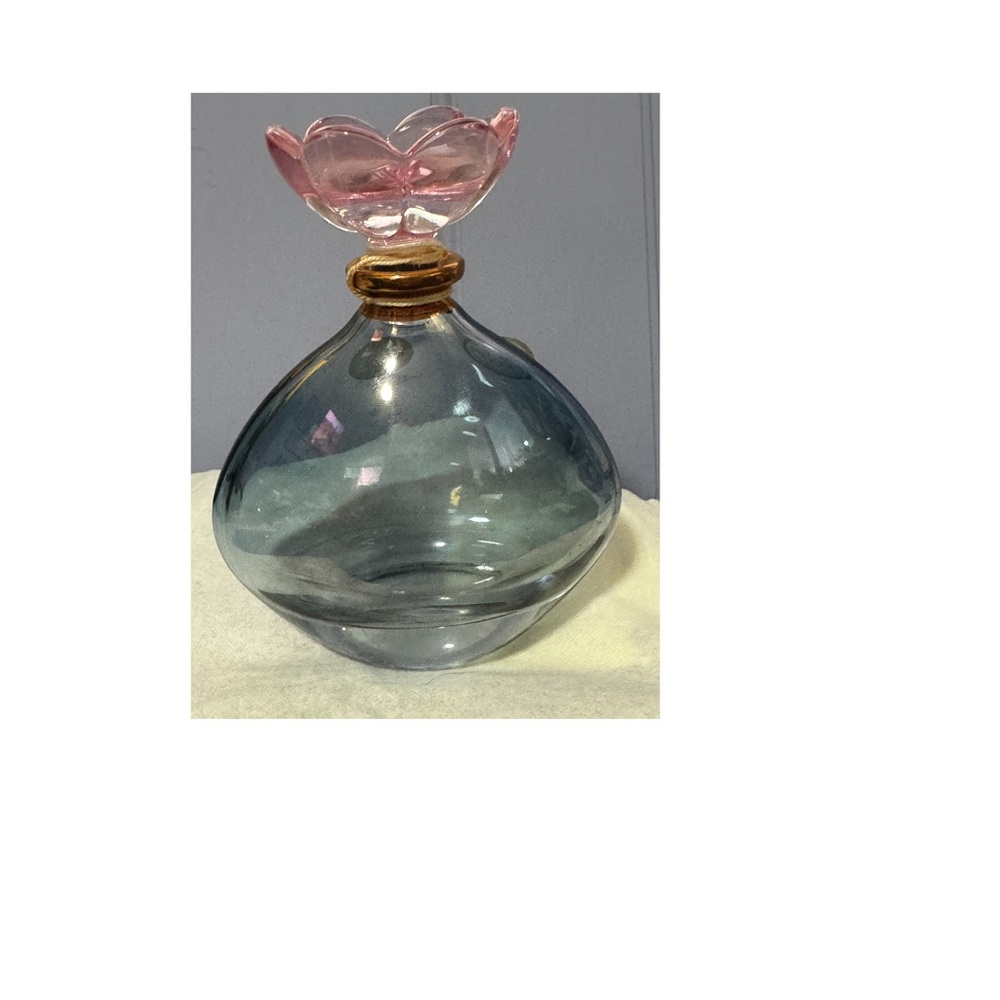 Elegant Glass Perfume Bottle with Pink Accent